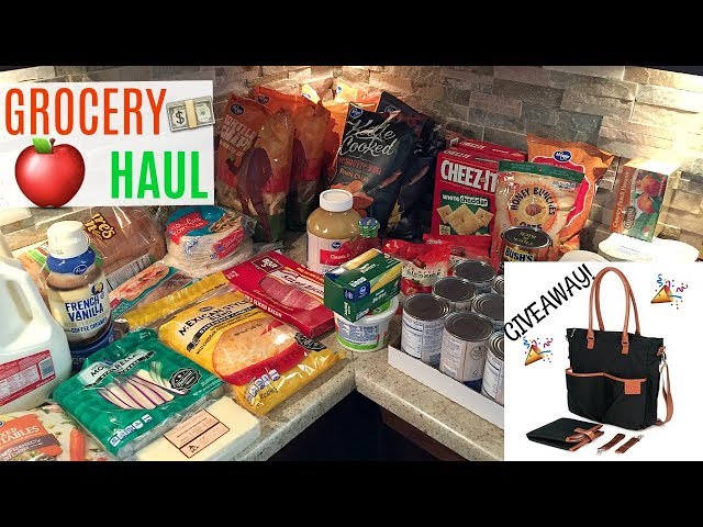 LARGE GROCERY HAUL! | How to Save MONEY on Groceries | GIVEAWAY!!(CLOSED) + Puggle Diaper Bag Review