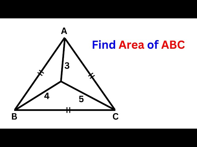 Find the area of triangle ABC | A Nice Geometry Problem | Important Geometry and Algebra Skills