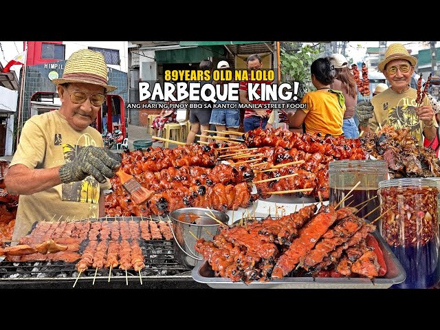 89Years Old Lolo "BARBECUE KING" ng Navotas! | Ang "HARI ng PINOY BBQ" sa KANTO! Manila Street Food