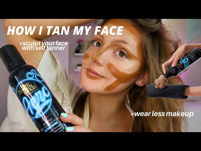 HOW I TAN MY FACE + CONTOUR with SELF TANNER / Face Tanning + Contour Routine With Self Tan