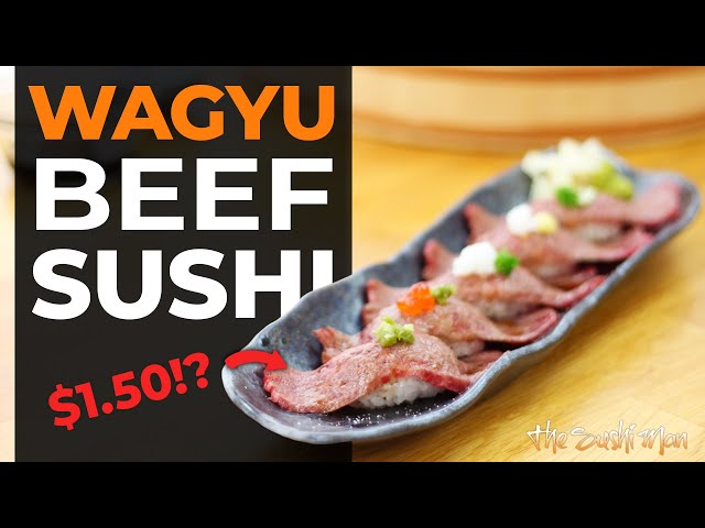 Cheap WAGYU BEEF SUSHI (American Wagyu Nigiri) with The Sushi Man