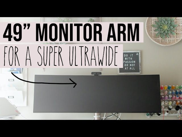 SUPER MINIMAL BEST 49" Ultrawide Monitor Arm and Stand for my Standing Desk