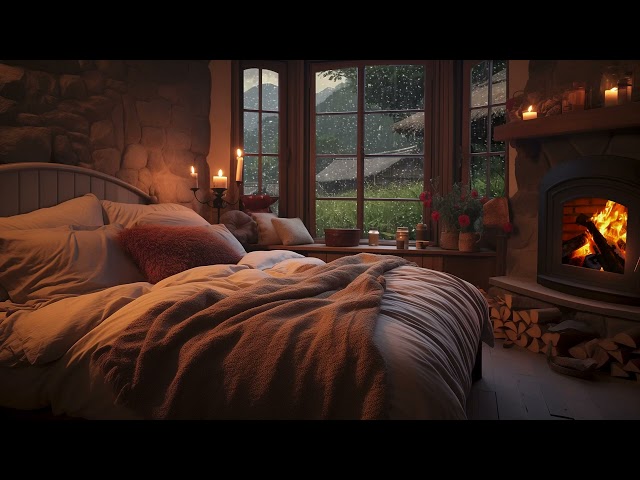 Rainy Ambience Cozy Retreat - Rain Sounds and Fireplace for Relaxation, Meditation and Sleep Better