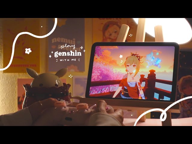 🎐 playing genshin on a late summer night | 1hr of gameplay ambience (jp dub, ipad mini) ✩