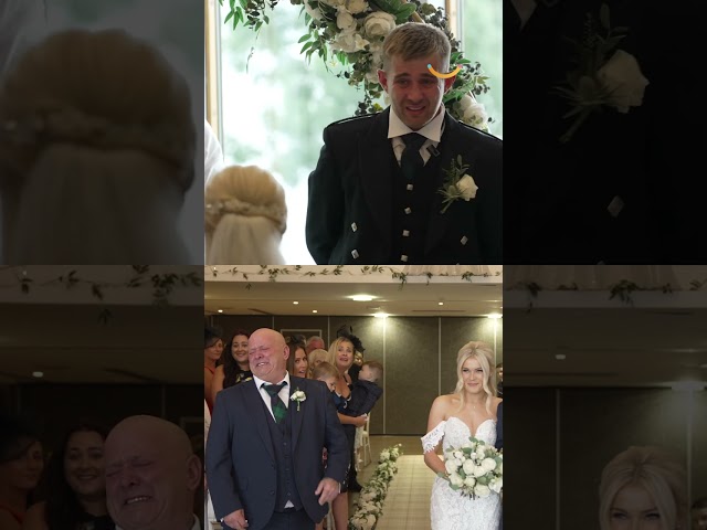 Groom and his dad can't stop crying as bride walks down aisle 😭❤️ #shorts