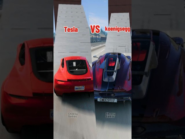 Koenigsegg Jesko vs Tesla Jump Test