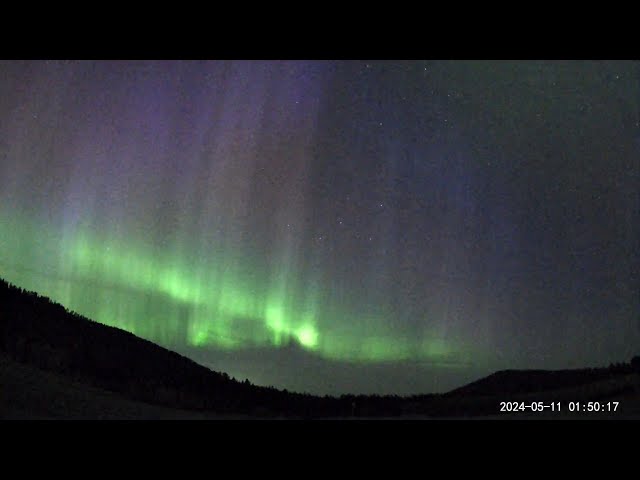 Northern Lights from Worley Idaho, all night -Time Laps May 10, 2024