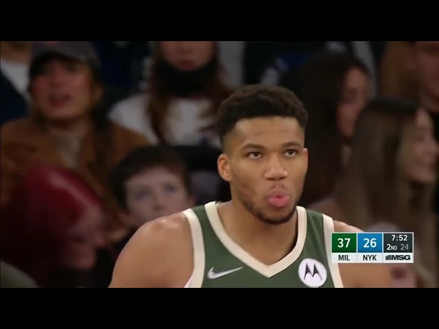 Giannis Antetokounmpo records his first triple-double of the season over Knicks