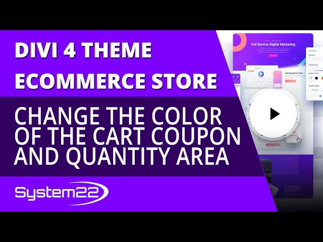 Divi 4 Ecommerce How To Change The Color Of The Cart Coupon And Quantity Area 👈