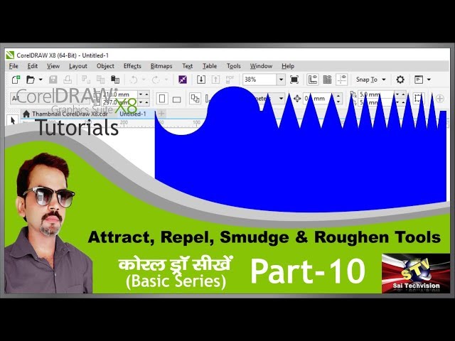 How to use Attract, Repel, Smudge and Roughen Tools in CorelDraw X8 in Hindi (Basic Series) Part-10