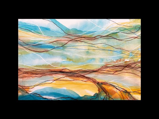 WATERCOLOR & INK Intuitive NEUROGRAPHIC Inspired Abstract Landscape