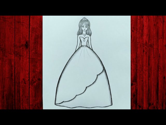 how to draw a Princess // girl wearing Prom dress