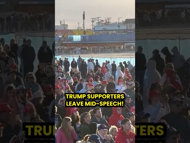 Trump Supportes Walk Out EN MASSE During New Jersey Speech