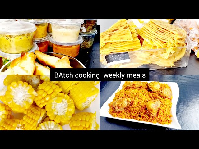 BATCH COOK WITH ME A WEEKS MEALS//HOW TO COOK JOLLOF RICE #cookwithme #jollofrice  #batchcooking