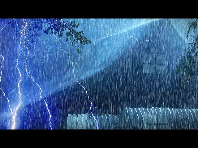 Beat Insomnia with Heavy Rain and Deep Thunder Sounds - Torrential Rain Sounds for Sleeping, Healing