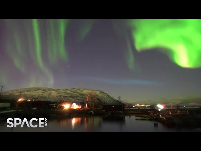Strange blue aurora spotted over Sweden in amazing time-lapse