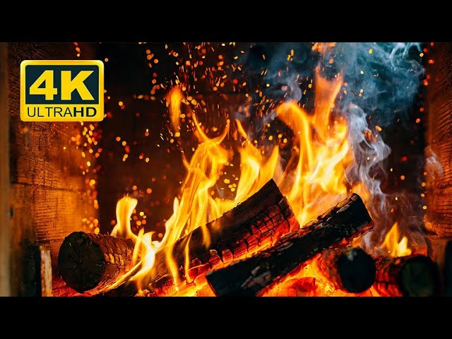 🔥 COZY FIREPLACE 4K (12 Hours). Relaxing Fireplace with Burning Logs and Crackling Fire 4K Ultra HD