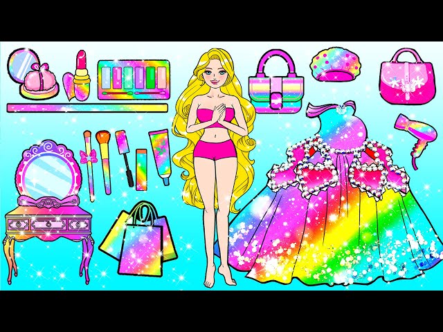 [🐾paper Diy🐾] Pink Rapunzel Pregnant Makeup and Dress Up NEW FASHION | Rapunzel Compilation 놀이 종이