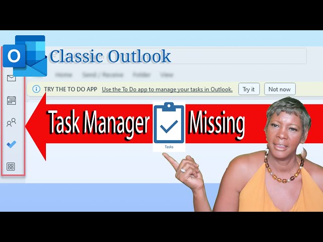 Outlook Windows Missing Task Manager Icon