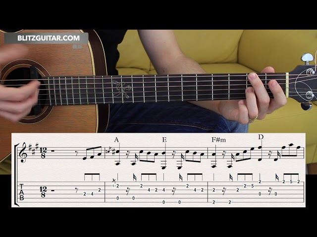Fingerstyle Pentatonic Melody for Beginners in A major (Bluesy)