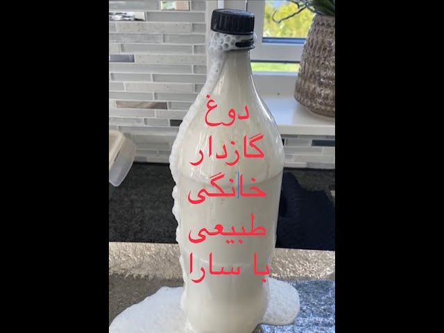 , How to make ayran,دوغ خانگى گازدار بسيار خوشمزه بدون افزودن شكر و آب گازدار