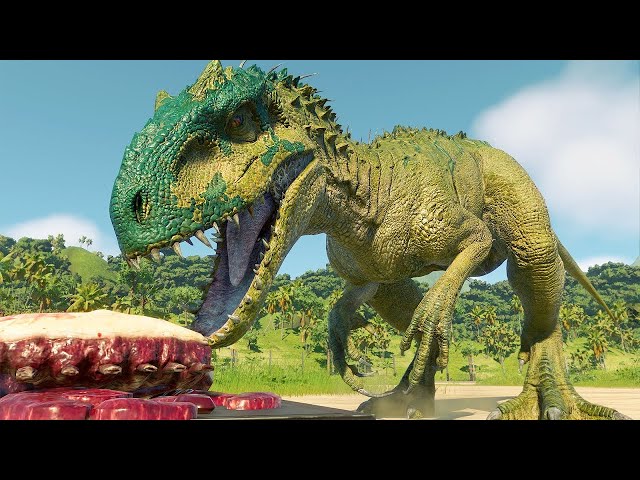 Indominus Rex vs Spinosaurus vs Gigantosaurus - Jurassic World Evolution 2