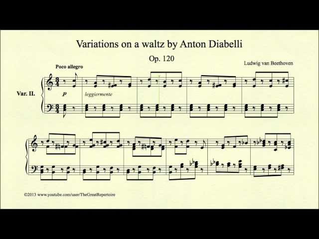 Beethoven, Variations on a waltz by Diabelli, Op 120, Var II