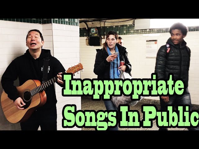 SINGING INAPPROPRIATE SONGS in the NYC SUBWAY (SINGING IN PUBLIC)