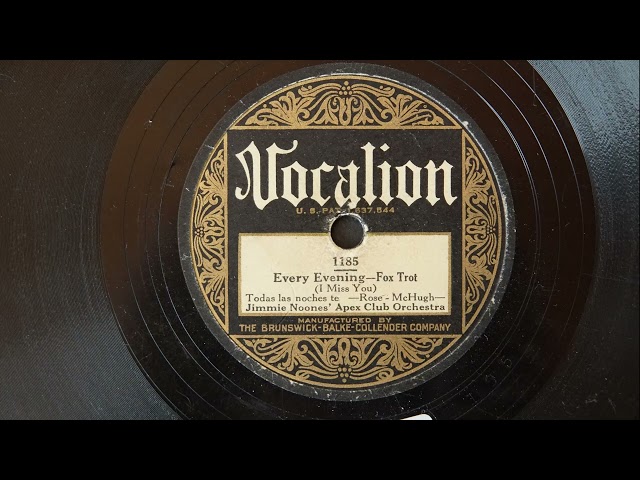 Jimmie Noones' Apex Club Orchestra - Every evening (78 rpm gramophone Early Jazz)