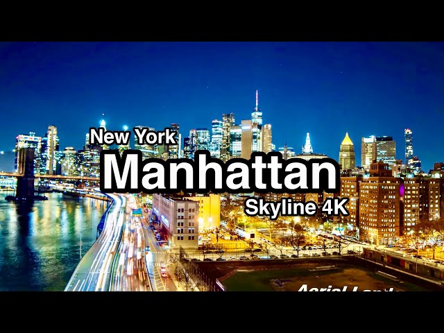 Manhattan Skyline at Night in 4K - New York City Screensaver HD city in new york