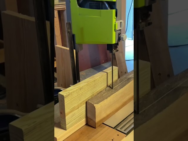 Re-sawing wood with modified bandsaw! #shorts #tools