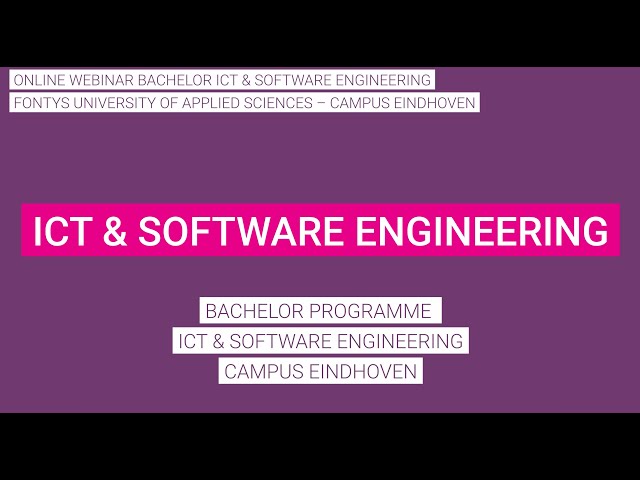Webinar ICT & Software Engineering - Fontys ICT