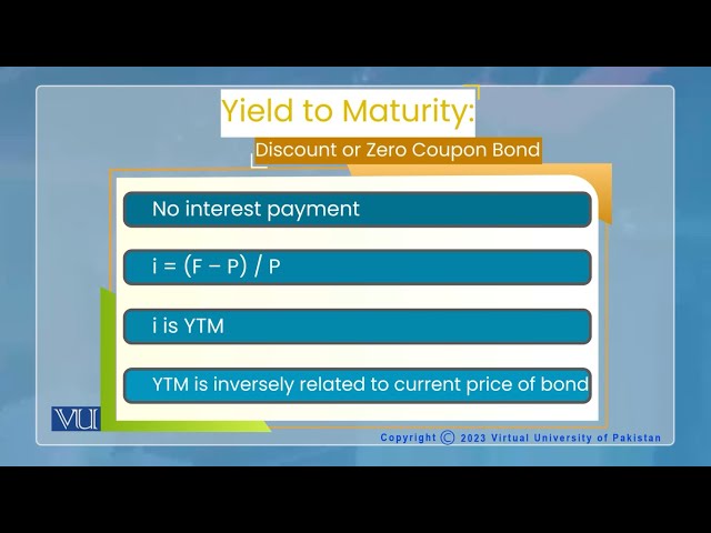 Interest Rate: Yield to Maturity | Monetary Economics | ECO604_Topic084