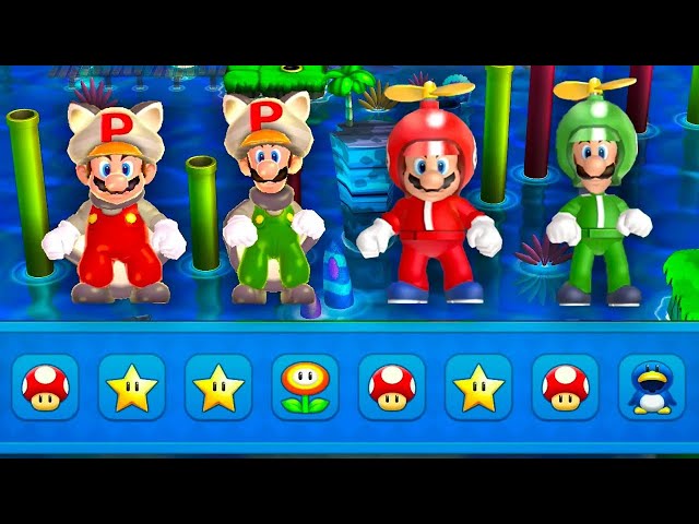 New Super Mario Bros U Deluxe (Hack) – 2 Players Co Op Walkthrough World 1
