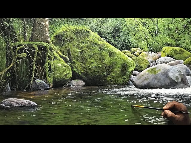 How To Use Acrylic For Rushing River | Time-lapes # 27
