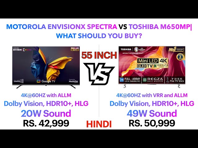 MOTOROLA EnvisionX Spectra vs Toshiba M650MP Mini LED TV | What should you buy? | Punchi Man Tech