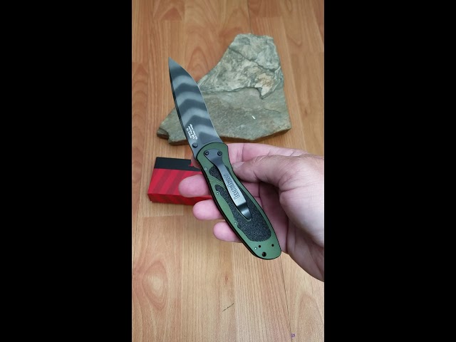 KERSHAW BLUR LINERLOCK A/O TIGER STRIPE BLADE OLIVE DRAB FOLDING KNIFE 1670OLTS