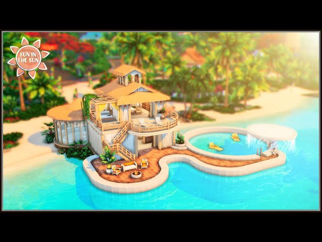 🌴 Splash Pad Villa (No CC) - 🌞 Fun in the Sun Collab - The Sims 4 Stop Motion Build