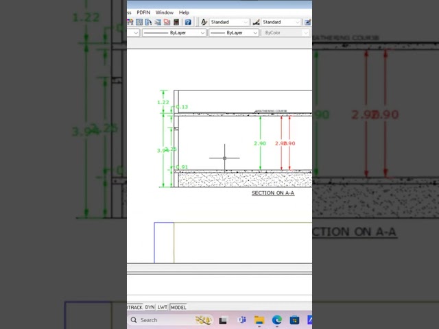 Single Window Portal Section & Elevation