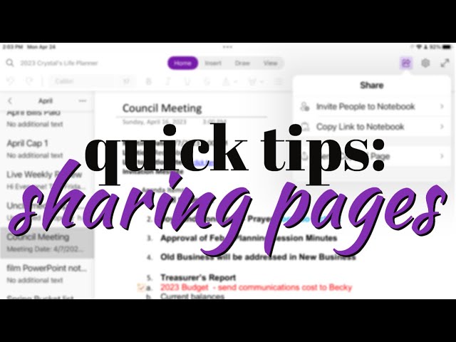OneNote Quick Tip: Sharing Meeting Notes and Other Pages