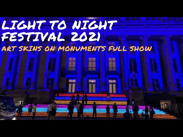 Light to Night Festival 2021 Singapore Civic District Art Skins on Monument Full Show