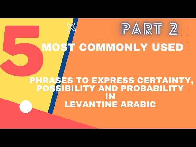 5 most commonly used phrases to express possibility and probability In Levantine Arabic Part 2