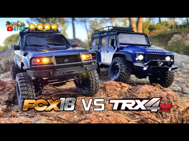 FMS FCX18 Toyota LC80 Land Cruiser VS TRAXXAS TRX4 M Defender |  Comparison Test | @CarsTrucks4Fun