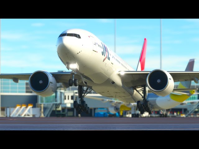 AWESOME Aircraft Landing!! JAL Boeing 777 JAPAN Airlines Landing at ADELAIDE Airport