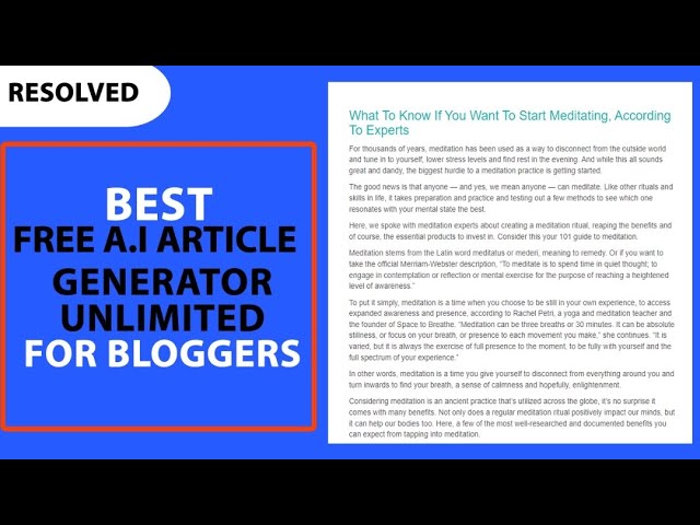 Free article generator | unique article generator tool for blogging [make money with free content]