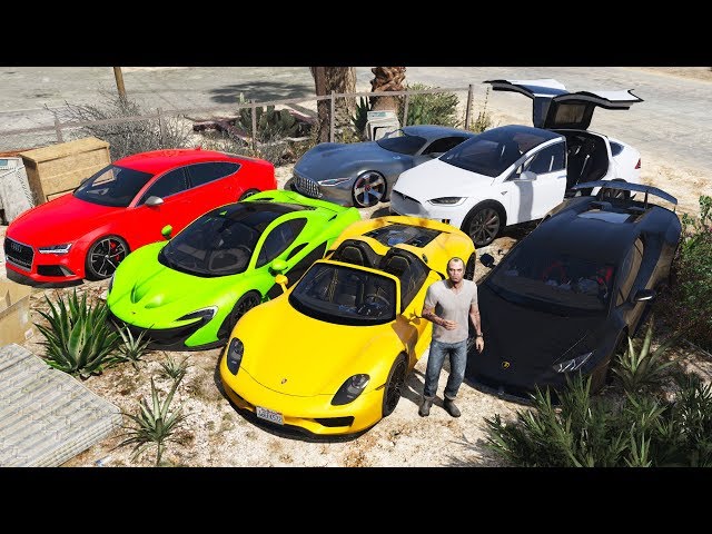 GTA 5 - Stealing Luxury Expensive Cars with Trevor! (Real Life Cars #07)
