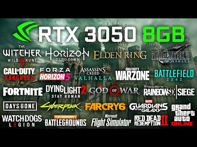 GeForce RTX 3050 8GB Test in 30 Games at 1080p (Ryzen 5 3600)