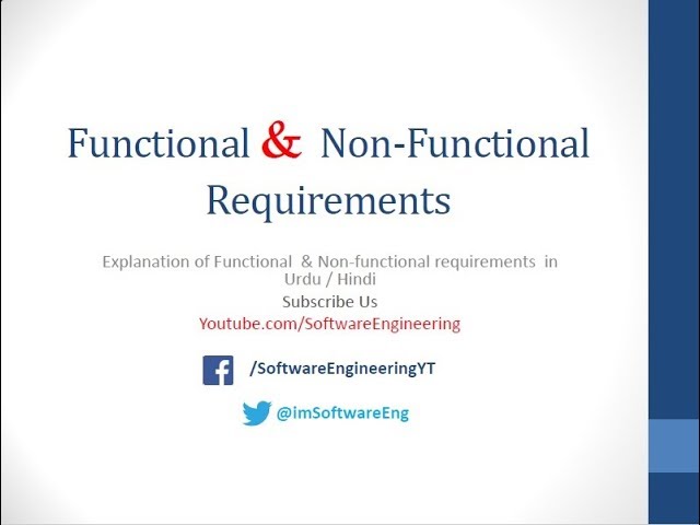 functional and nonfunctional requirements in software engineering in hindi / urdu