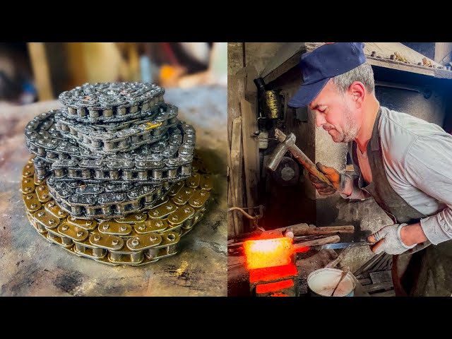 Snake Bite Steel: Creating a Deadly Damascus Knife from Car Chains!