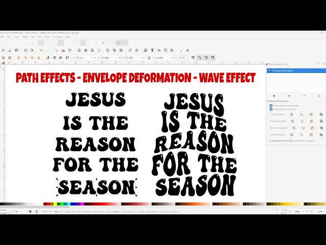 Wave / Warp effect on text - Inkscape - Envelope Deformation